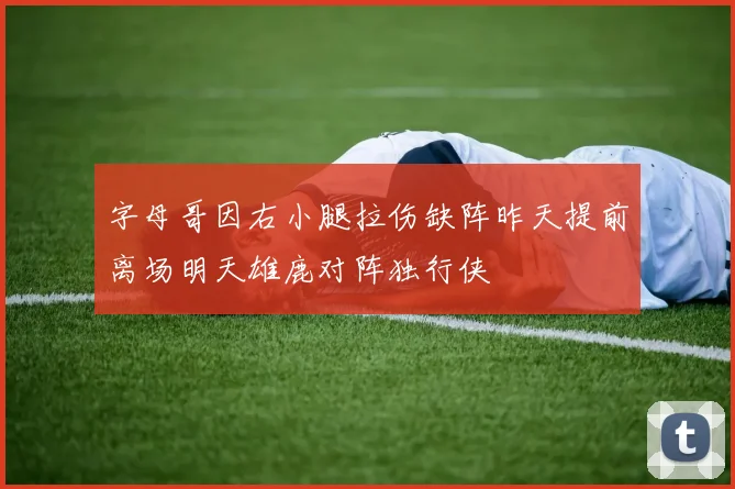 字母哥因右小腿拉伤缺阵昨天提前离场明天雄鹿对阵独行侠